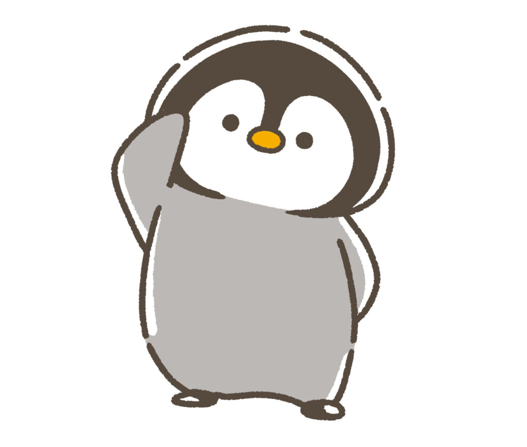 敬礼するペンギン